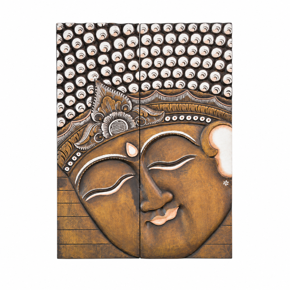 Carved Buddha Relief · Wall panel, 57 × 79 cm