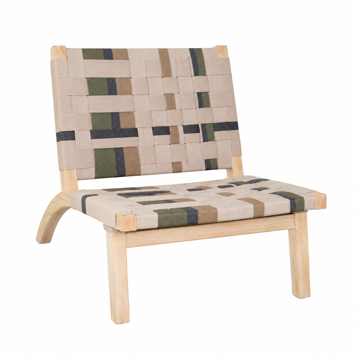 Stoep Lounge Chair · Woven cord and pale timber