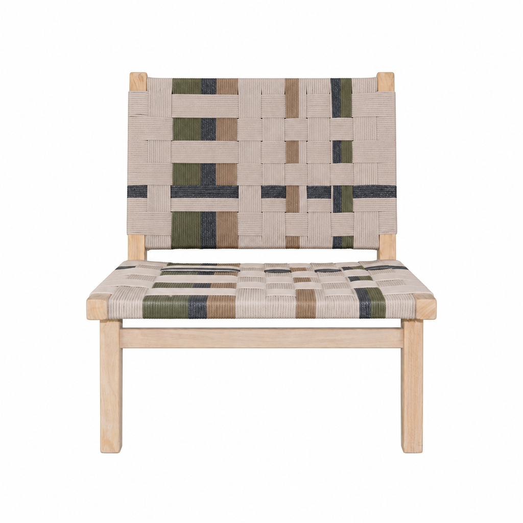 Stoep Lounge Chair · Woven cord and pale timber