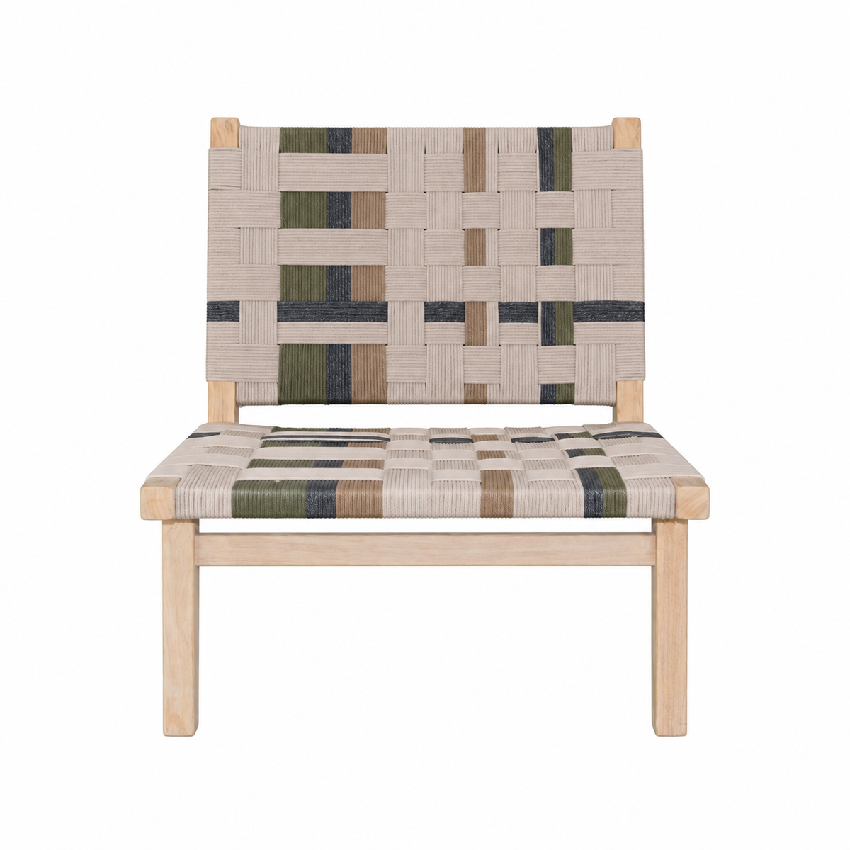 Stoep Lounge Chair · Woven cord and pale timber